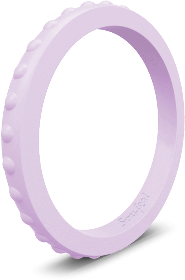 Women's Studded Stackable Light Amethyst Silicone Ring - Ring (1000x1000), Png Download