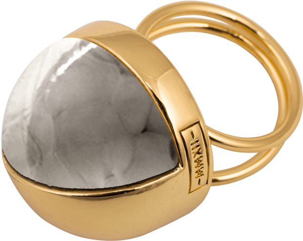 Ioaku The Planet Ring Gold Light Grey - Gold (1000x880), Png Download