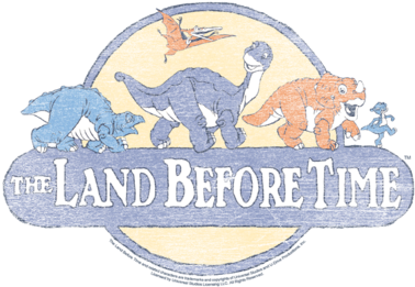 Land Before Time Retro Logo Men's Long Sleeve T-shirt - Land Before Time (399x313), Png Download