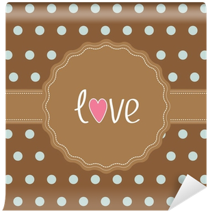Brown Ribbon And Label With Word Love - Polka Dot (400x400), Png Download