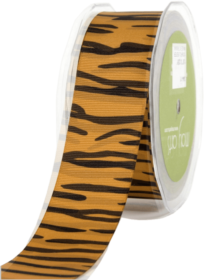 Tiger Stripe Ribbon - Tigeranimal Print Grosgrain Ribbon 1-1/2"x25 Yards (730x971), Png Download