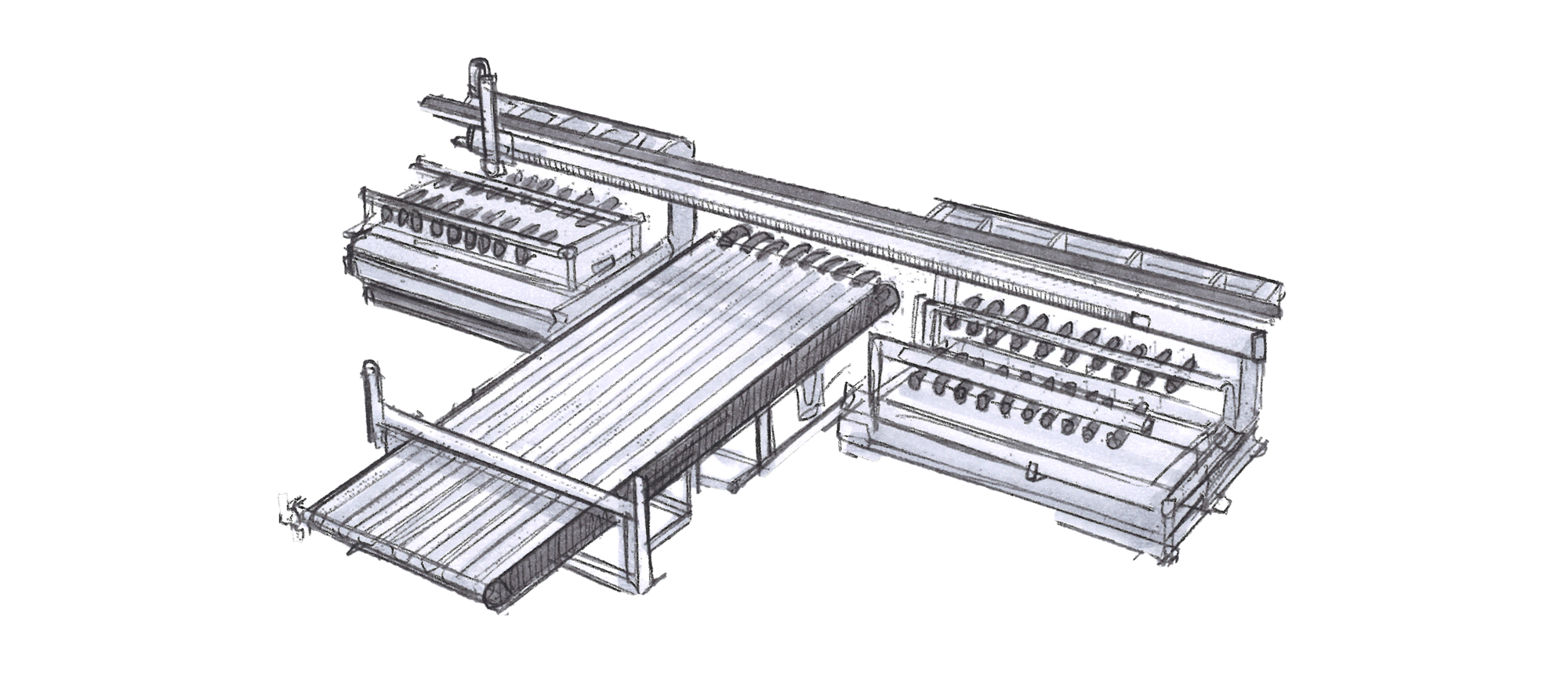 Metal Sheet Handling, Blank Destacking System, Board - Sketch (2000x877), Png Download