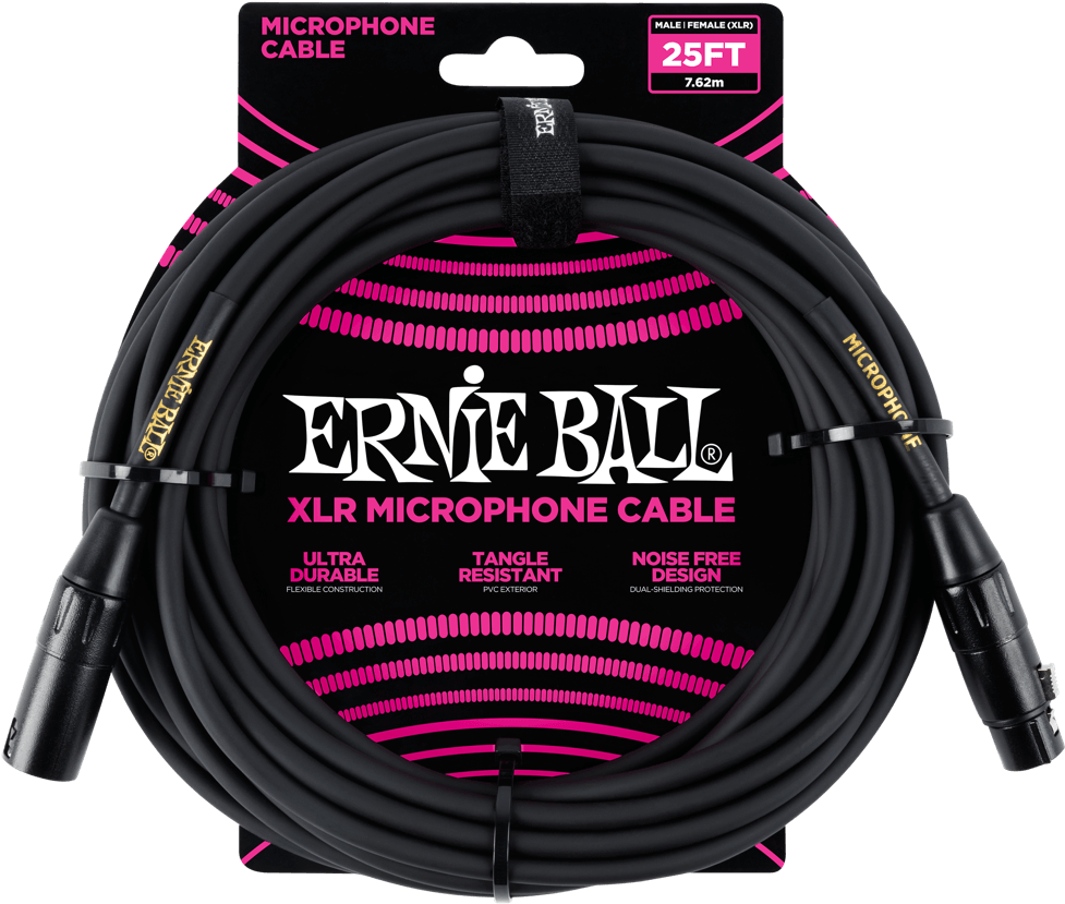 25' Male / Female Xlr Microphone Cable Front - Ernie Ball 6073 (1000x1000), Png Download