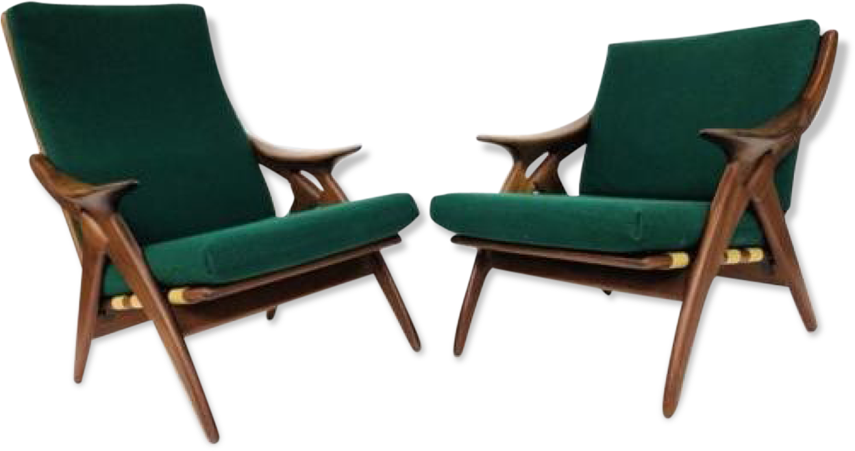 Set Of Vintage Chairs Mid Century Gelderland The Star - Chair (1457x1457), Png Download
