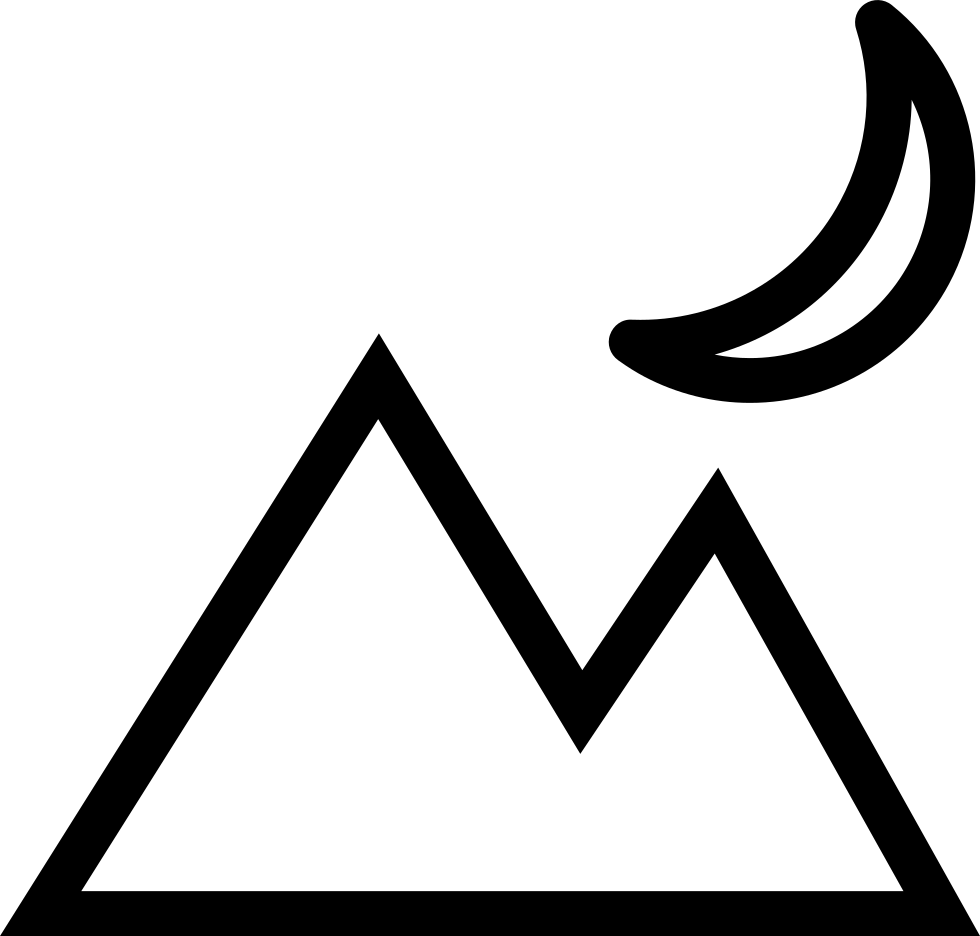 Images Interface Symbol Of Mountains Like Pyramids - Mountain And Moon Png (980x936), Png Download
