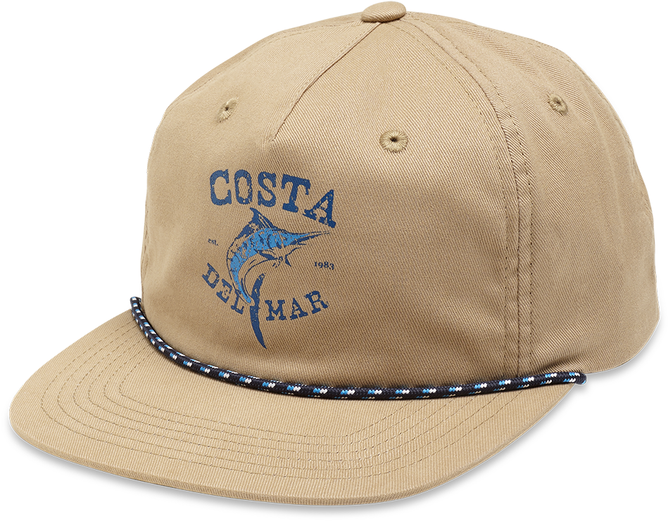 Costa Del Mar Twill Captains Hat In Khaki, Angle - Hat (2000x1000), Png Download