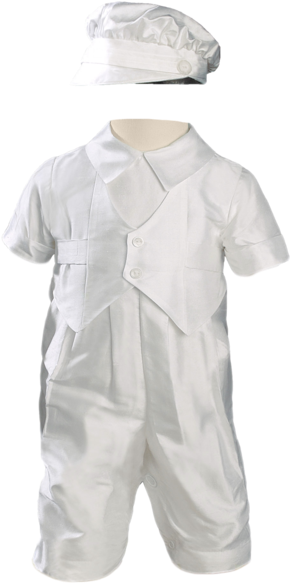 Baby Boys 100% Silk Baptism Coveralls W - Christening Clothes (443x600), Png Download