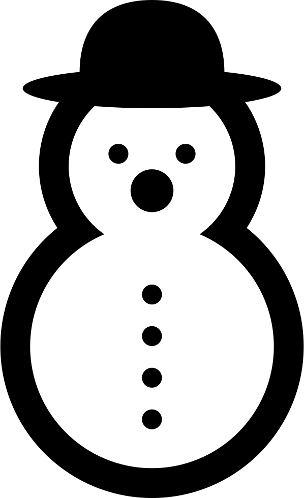 Png File - Snowman Png Black And White (598x980), Png Download