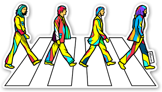 Abbey Road Stickers - Van Orton E Suas Obras (600x355), Png Download