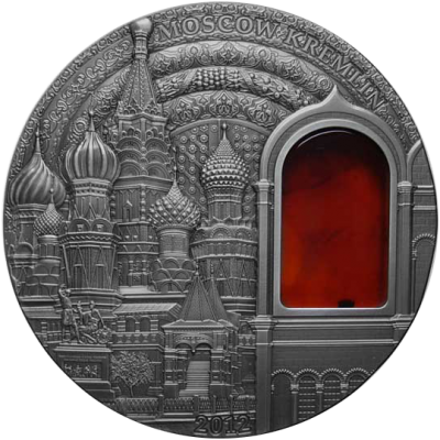 Kremlin Mineral Art 2 Oz Unc Silver Coin 10$ Palau - Mineral Art Iv - Kremlin 2oz Amber & Silver Coin (400x400), Png Download