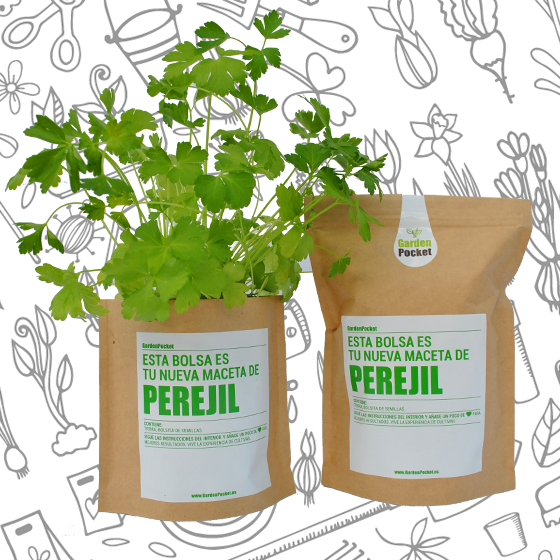 Kit De Cultivo De Huerto Urbano De Flores Aromáticas - Kit Huerto Perejil Garden Pocket (560x560), Png Download