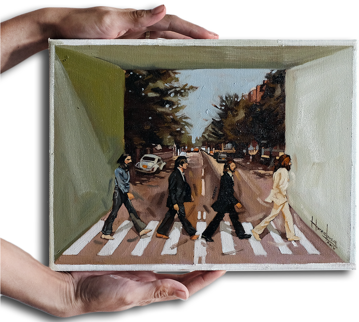 Beatles Abbey Road Illusion Box - Illustration (1203x1050), Png Download