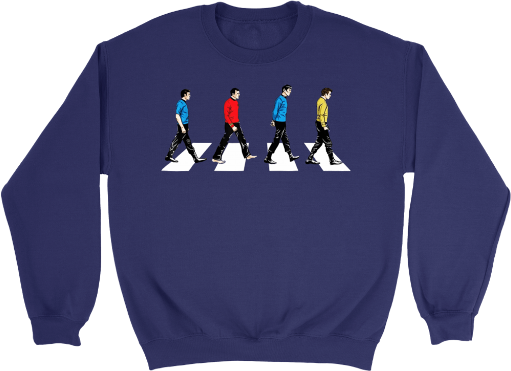 The Beatles Abbey Road Star Trek Tribute To Shirt - College Dropout Crew Neck (1024x1024), Png Download