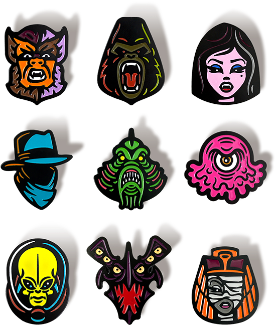 Campy Creatures Mystery Enamel Pin (552x700), Png Download