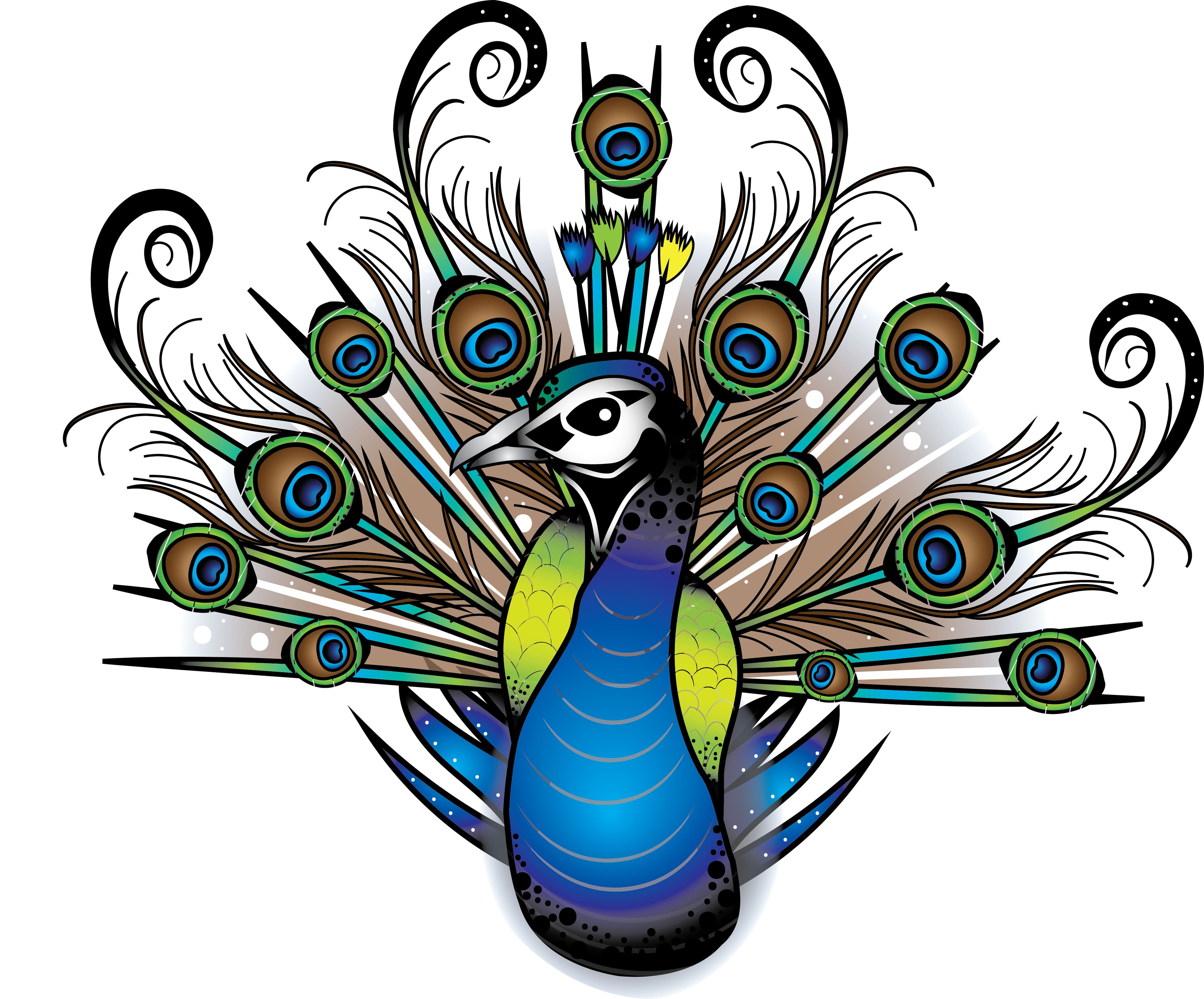 Peacock Tattoo - Peacock Tattoo Art Png (3840x3187), Png Download