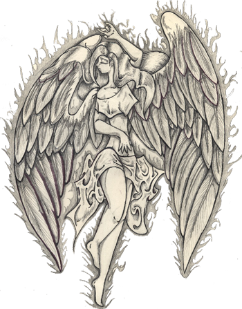 Share This Article - Angel Tattoo Designs Png (350x447), Png Download