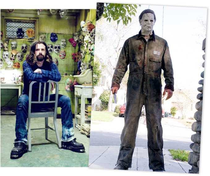 Halloween Director Rob Zombie On Set And Tyler Mane - Michael Myers Unmasked 2018 (690x580), Png Download
