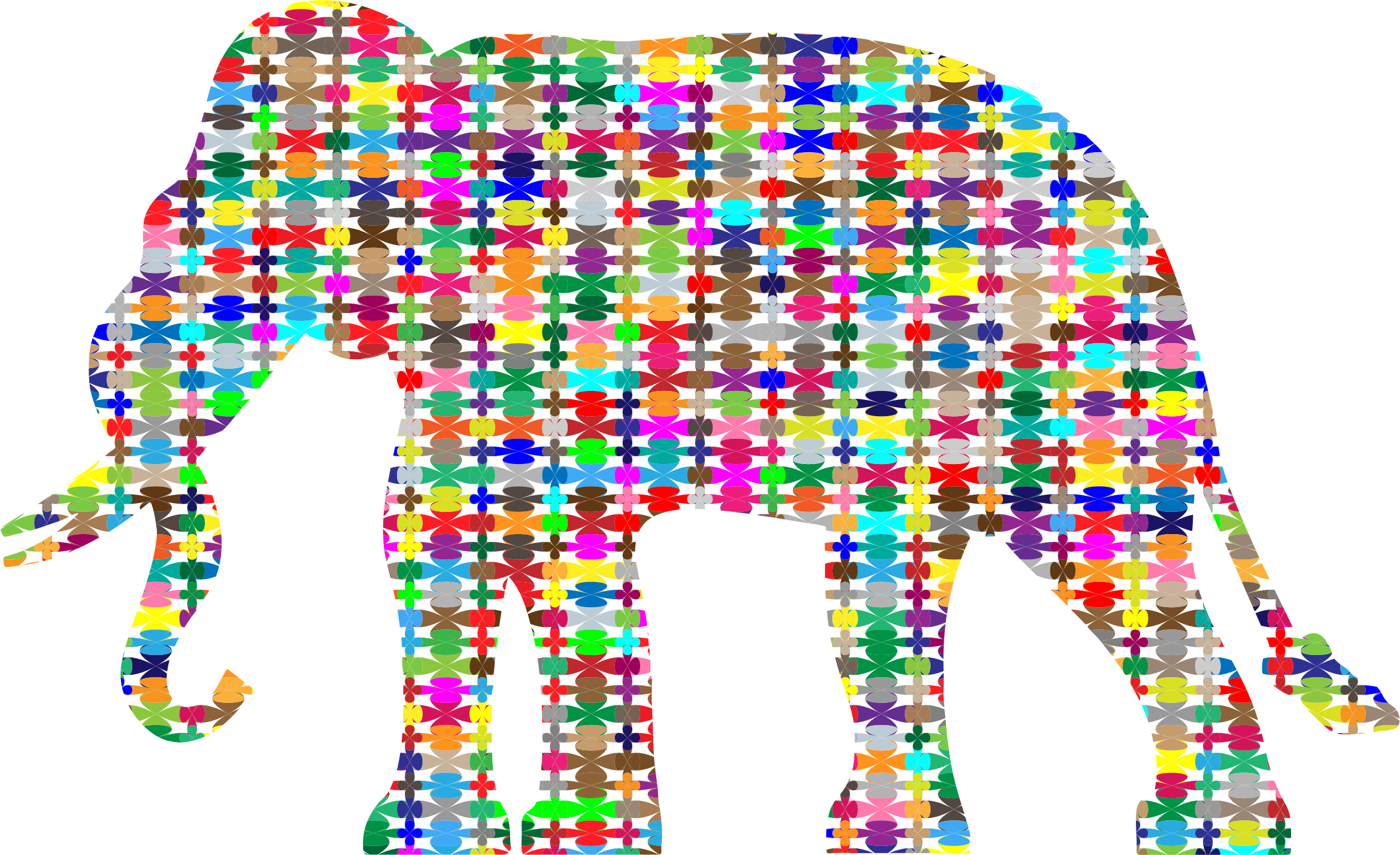 This Free Icons Png Design Of Colorful Pattern Elephant (2338x1428), Png Download