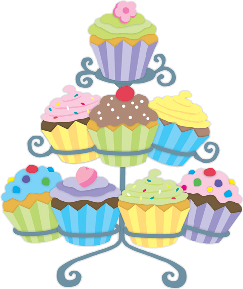 Cupcake Stand Clipart Gateauxtubes Pinterest Affiche - Cupcakes On A Stand Clipart (590x590), Png Download