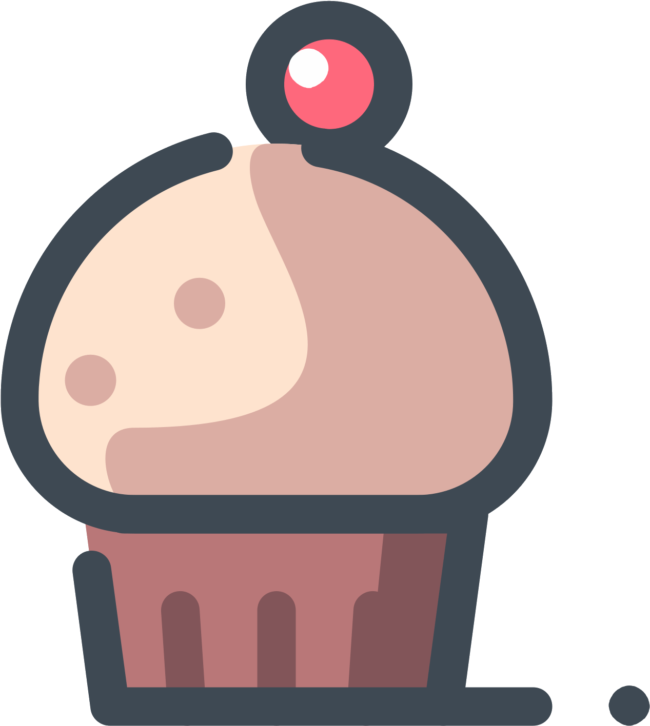 Cupcake With A Berry Icon - Cupcake (1600x1600), Png Download