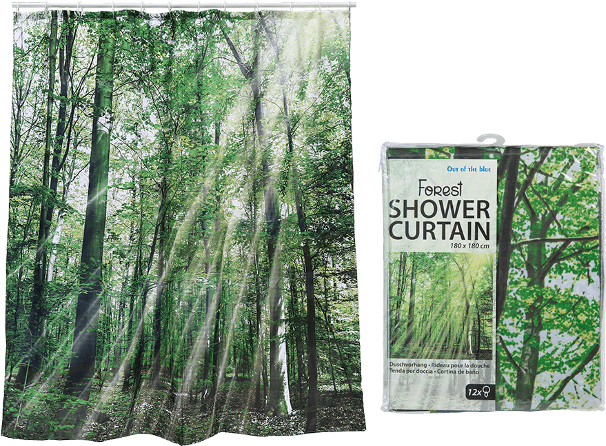 Plastic Shower Curtain - Forest Shower Curtain 180 X 180 Cm (945x709), Png Download