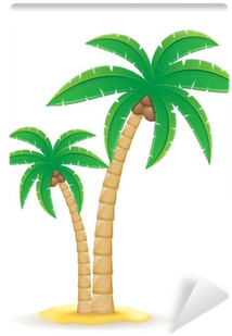 Palm Tropical Tree Vector Illustration Wall Mural • - Coconut Tree Clipart Png (400x400), Png Download