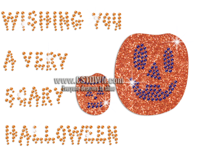 Wishing You A Very Scary Halloween Rhinestone Iron - Illustration (450x450), Png Download