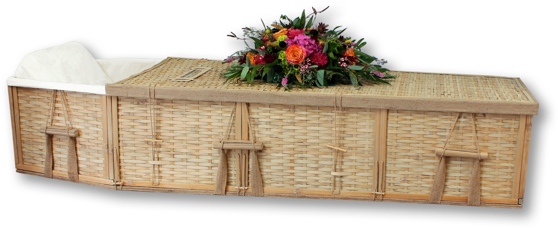 Six-point Bamboo Coffin - Pine Coffin Guitar Box (2048x842), Png Download