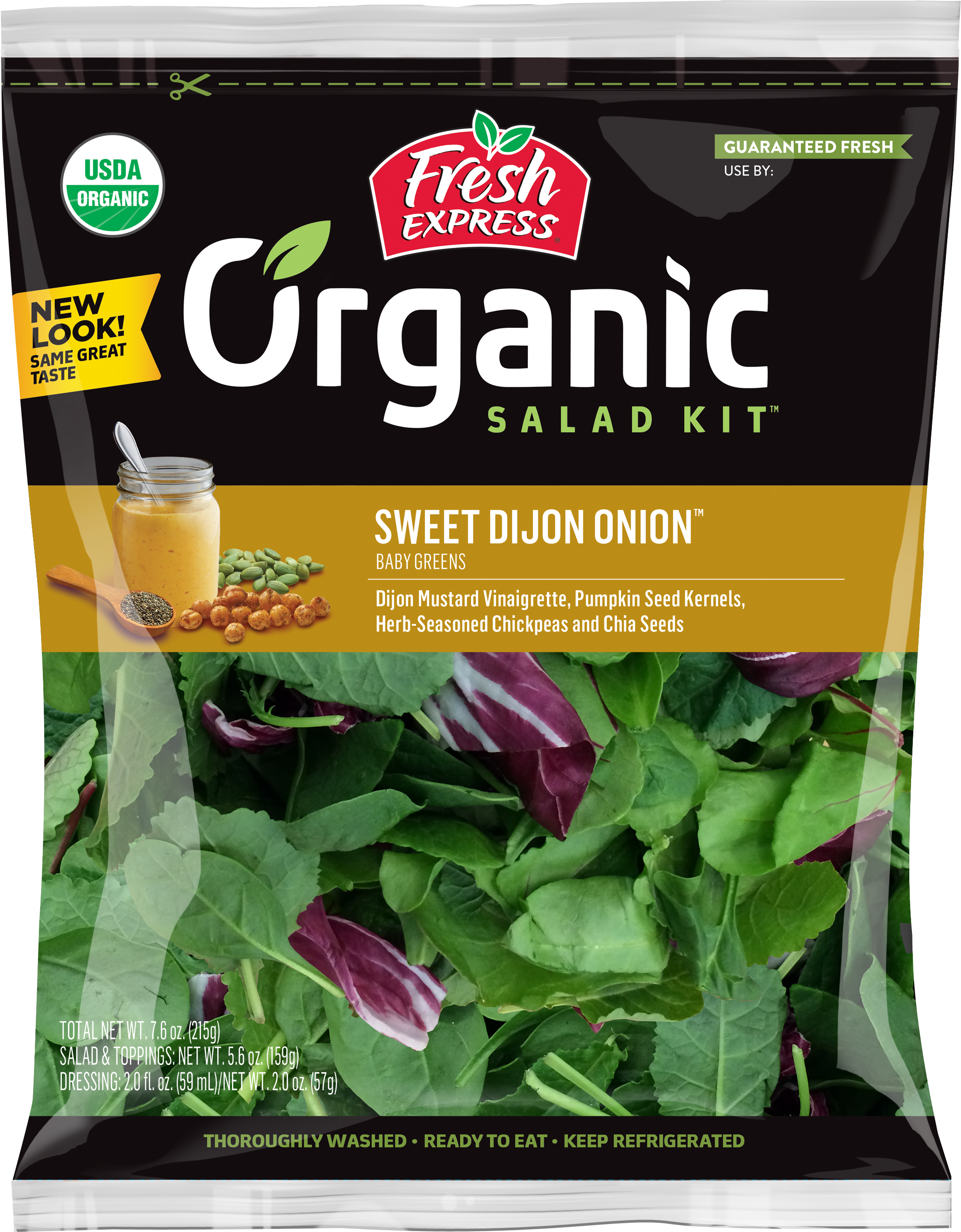 Sweet Dijon Onion Organic Salad Kit - Fresh Express Salad Kit, Bacon Caesar - 8 Oz Bag (2368x2945), Png Download
