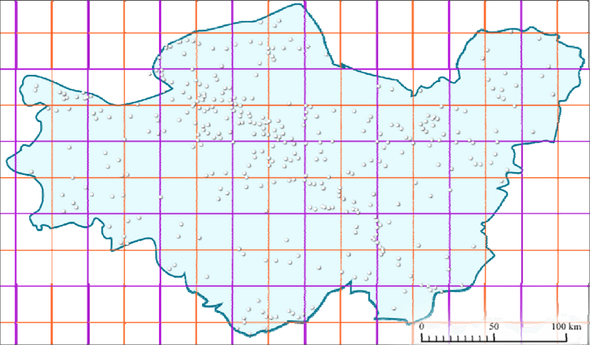 Canvases With 50 And 25 Km (in Red) Grid Applied - Illustration (850x497), Png Download