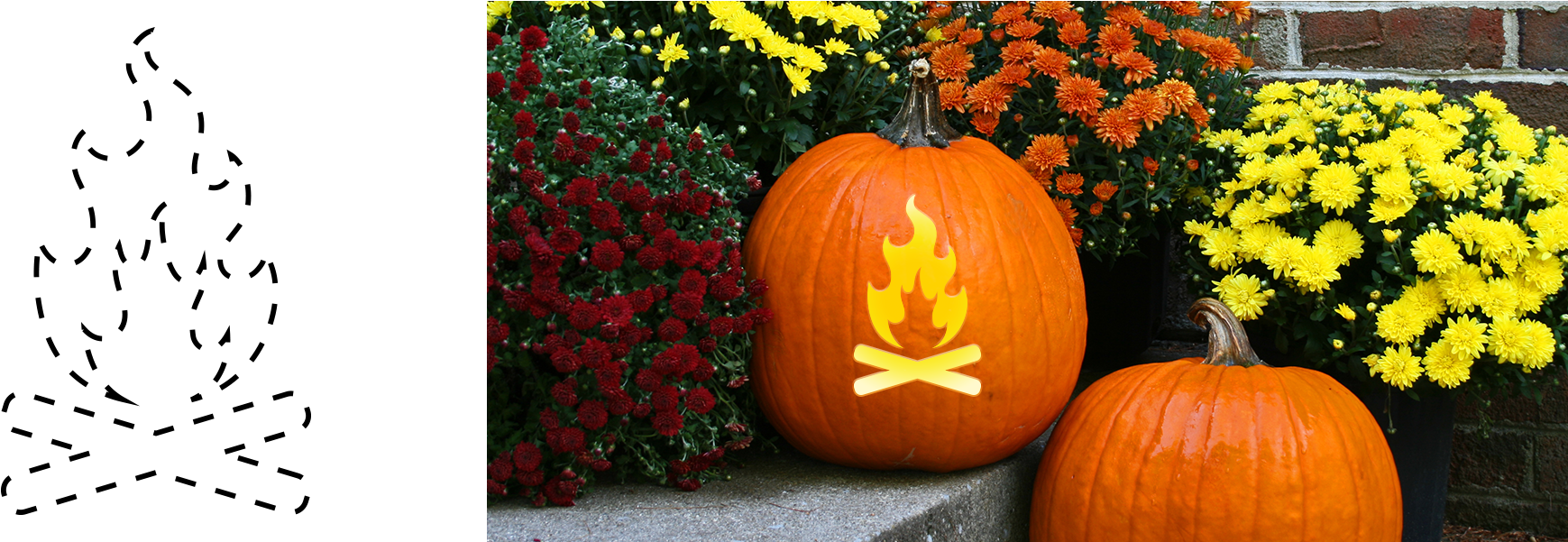 Campfire - Mr And Mrs Pumpkins (1920x600), Png Download