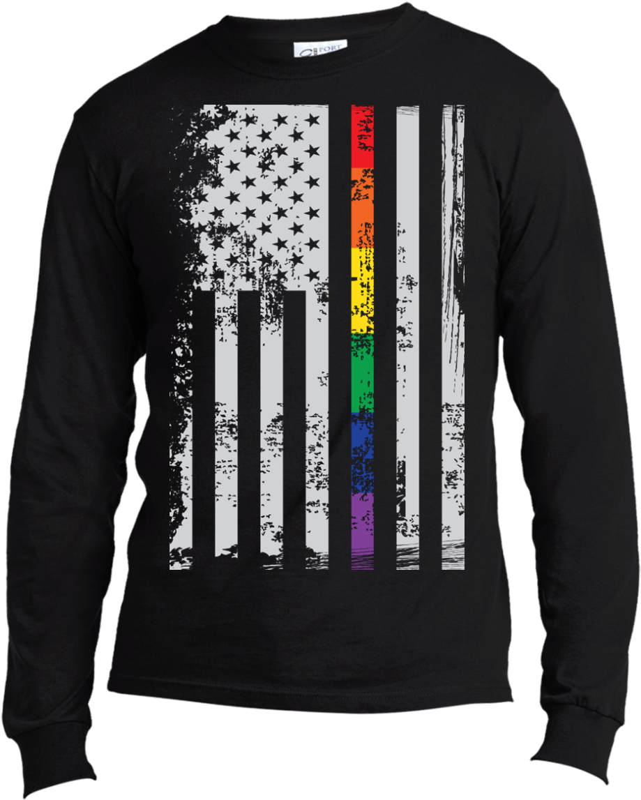 Rainbow Pride Usa Flag Strip T Shirt, Hoodie - I'm A Skiing Dad Just Like A Normal D (1155x1155), Png Download