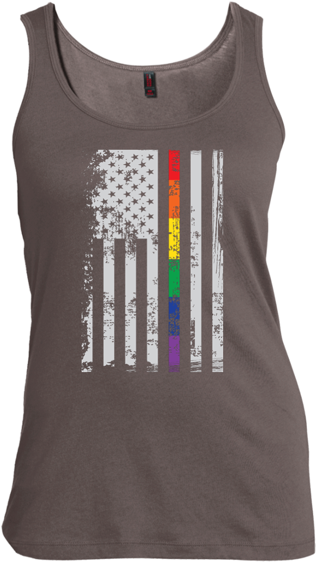 Rainbow Pride Usa Flag Strip T Shirt, Hoodie - Environment Color Women's Tank Tops (1155x1155), Png Download