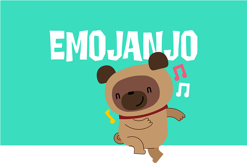 Emojanjo Flat Sticker Vector Cartoon Pet Dog Emoji - Cartoon (800x600), Png Download