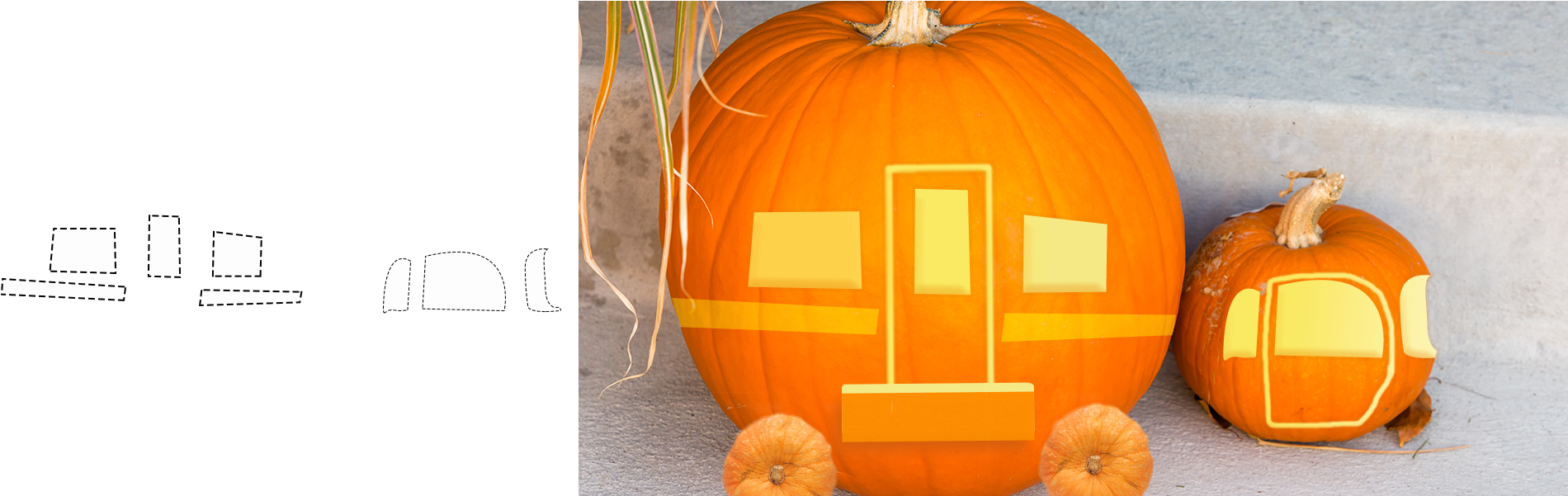 This Adorable Design Uses Two Pumpkins (1920x600), Png Download