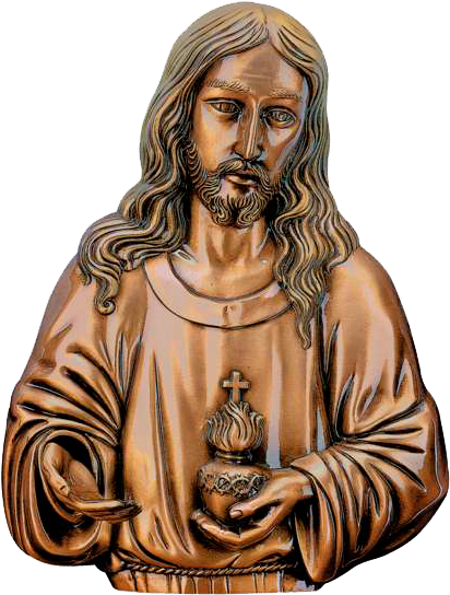 Sagrado Corazón De Jesús En Bronce Ref - Sagrado Corazon De Jesus Bronce (474x560), Png Download