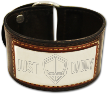 Just Daddy Genuine Leather Bracelet With Stainless - Bracelet (480x371), Png Download