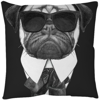 Hand Drawn Fashion Illustration Of Pug Dog With Sunglasses - Pug Sunglasses (400x400), Png Download