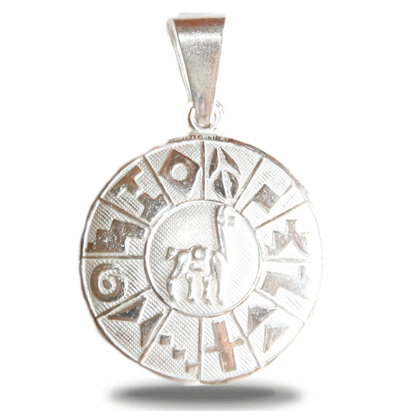 A Circular Pendant In Bright Silver With Nasca Lines, - Tumi Inc. (600x600), Png Download