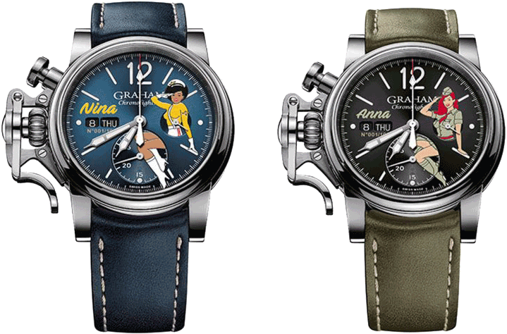 Nina And Anna Are Among The Colourful Personas Starring - Graham Chronofighter Vintage Nose Art Ltd (731x495), Png Download