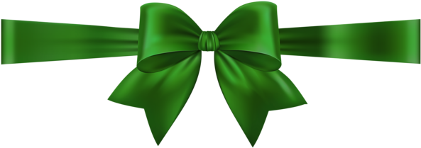 Green Bow Clip Art Deco Image - Clip Art (600x216), Png Download