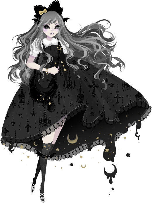 Art Lolita Commission Lolita Fashion Lolita Fashion - Anime Loli Creepy (520x693), Png Download