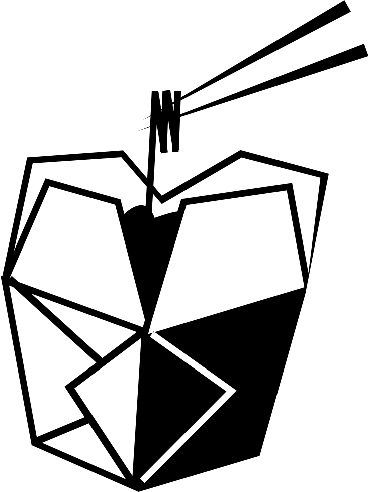 Chinese Food Box With Chop Sticks - Comida China Dibujo Png (734x980), Png Download