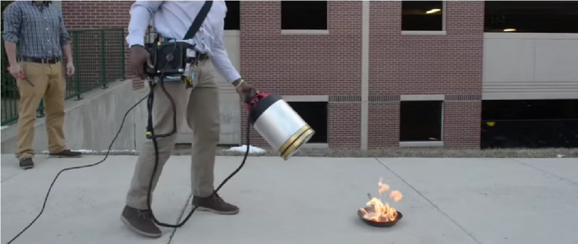¿bomberos Del Futuro Apagan Fuego Con Ondas De Sonido - Sound Wave Fire Extinguisher (1140x640), Png Download