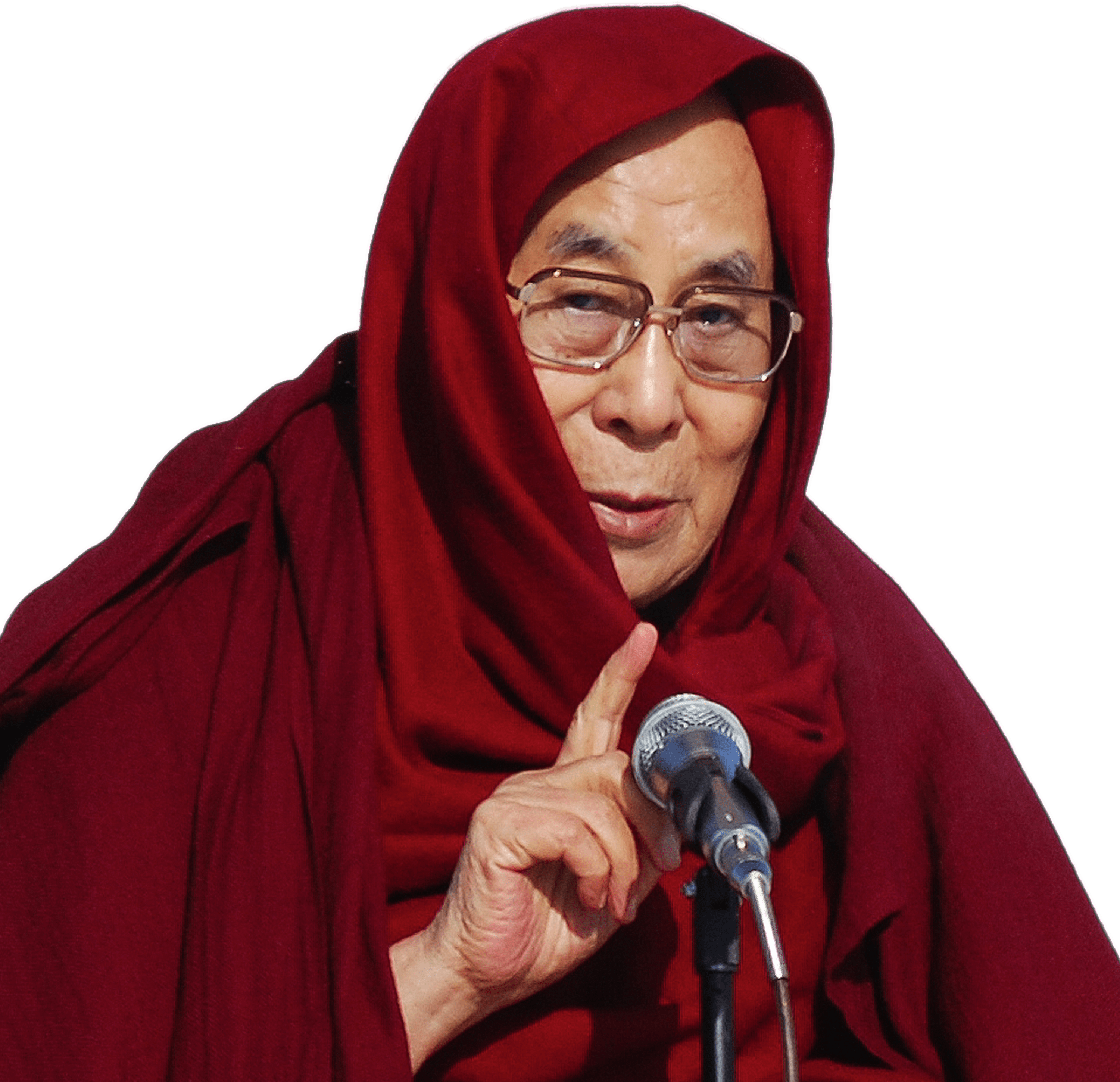 Dalai Lama With Head Covered - Dalai Lama Transparent (3000x3000), Png Download