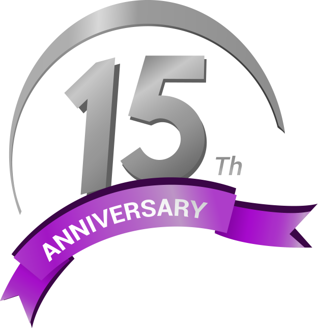 1 - 15th Anniversary Logo Png (625x646), Png Download