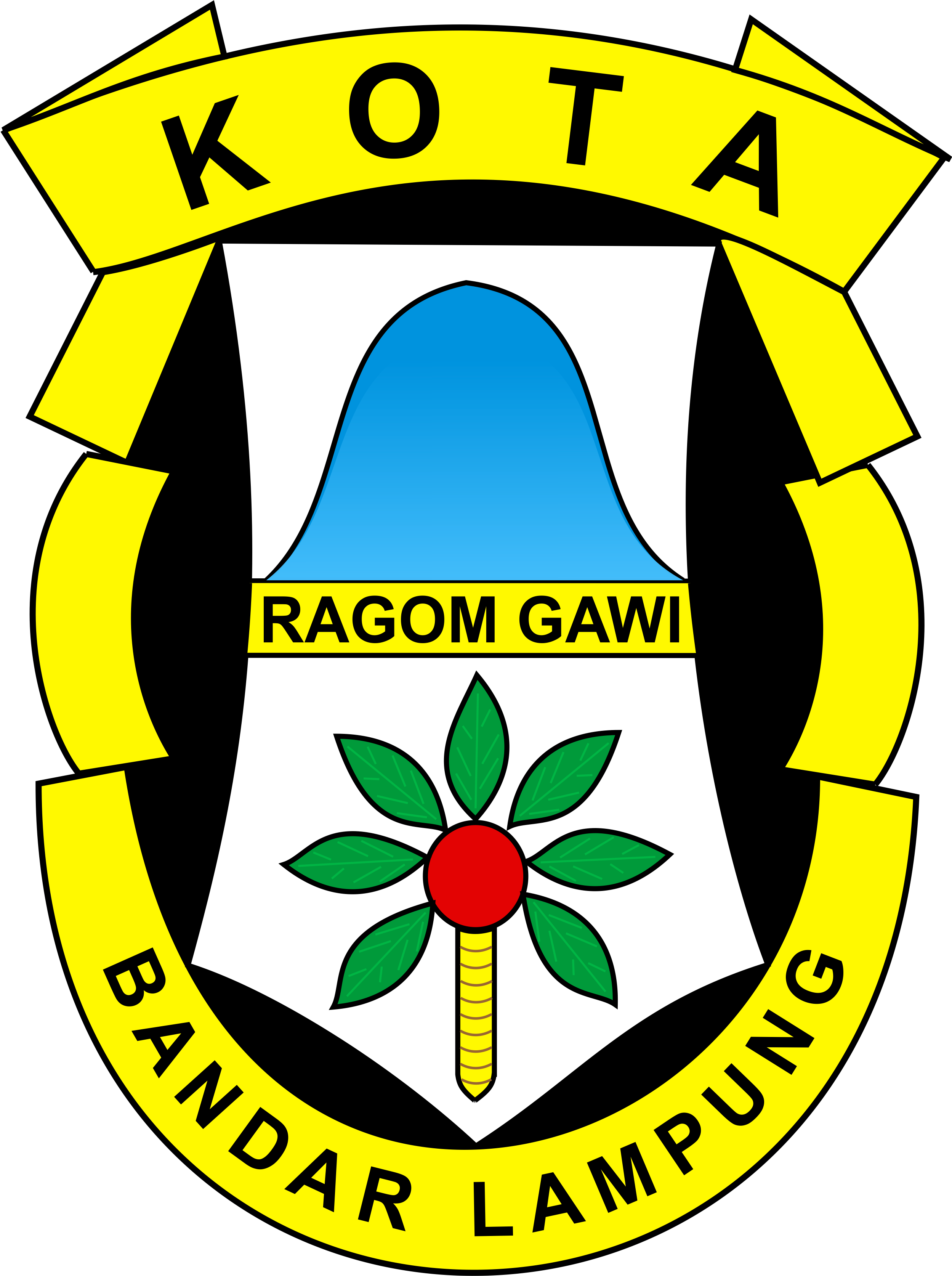 Lambang Kota Bandar Lampung Lama - Bandar Lampung (2553x3413), Png Download