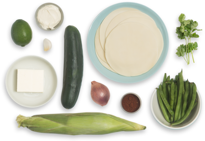 Corn & Green Bean Empanadas With Cucumber Salad & Creamy - Superfood (700x477), Png Download