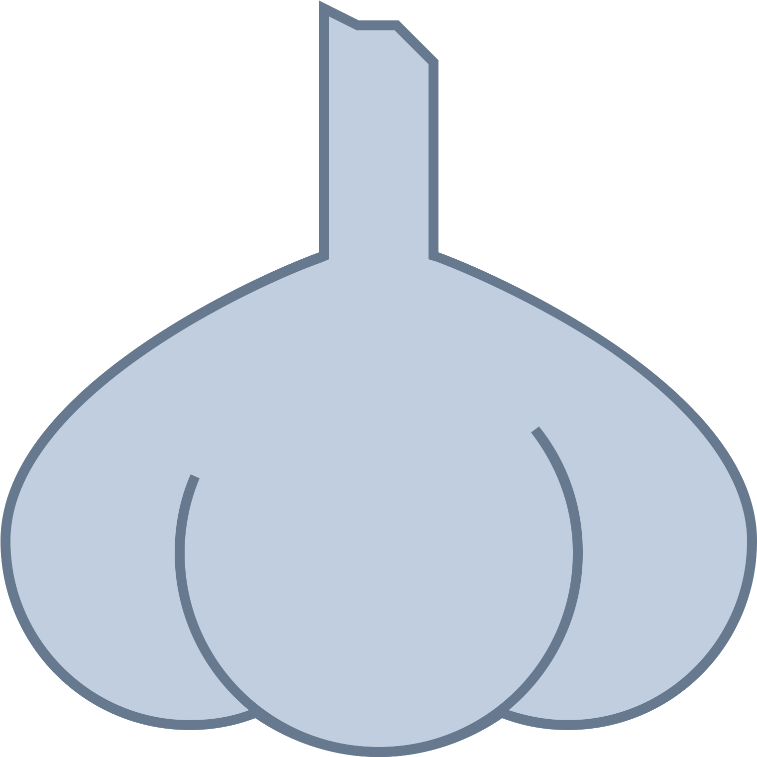 The Icon Is A Simple Depiction Of A Head Of Garlic - Portable Network Graphics (1600x1600), Png Download