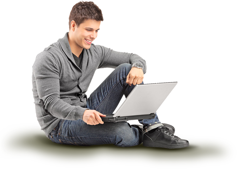 Laptop1 - Guy Sitting On The Ground (780x566), Png Download